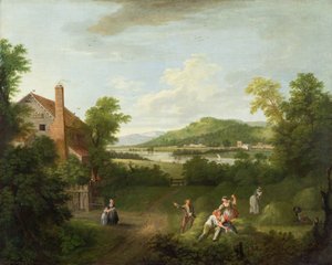 Landskap med lantarbetare, ca 1730-40